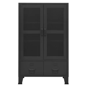 VidaXL Coffre De Rangement Industriel Noir 70x40x115 Cm Métal outlet 9