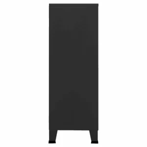 VidaXL Coffre De Rangement Industriel Noir 75x40x115 Cm Métal soldes magasin 11