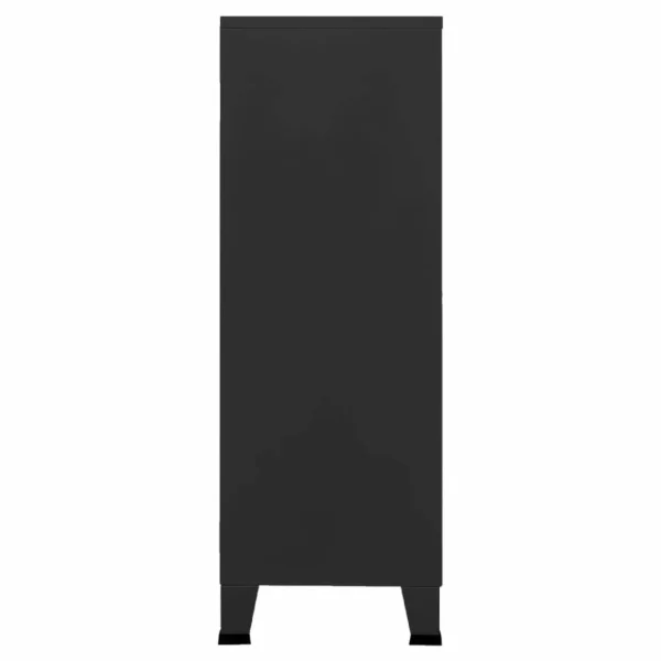 VidaXL Coffre De Rangement Industriel Noir 75x40x115 Cm Métal soldes magasin 4