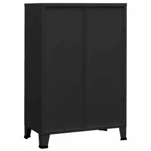 VidaXL Coffre De Rangement Industriel Noir 75x40x115 Cm Métal soldes magasin 13