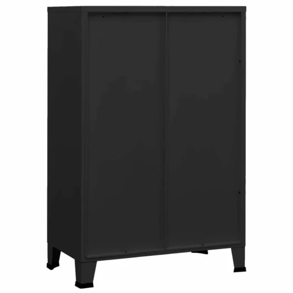 VidaXL Coffre De Rangement Industriel Noir 75x40x115 Cm Métal soldes magasin 5