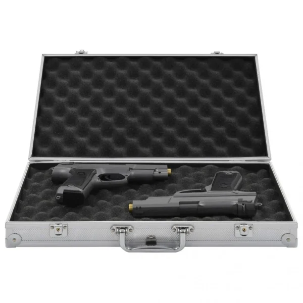 guranteed de qualité VidaXL Mallette Pour Arme à Feu Aluminium ABS Argenté 1