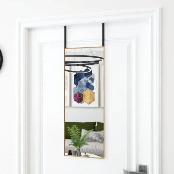 vente pas cher en ligne VidaXL Miroir De Porte Doré 30×80 Cm Verre Et Aluminium 1