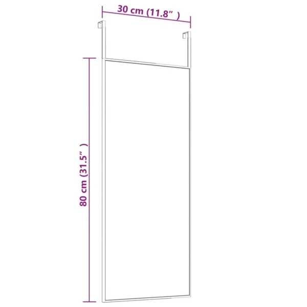 vente pas cher en ligne VidaXL Miroir De Porte Doré 30×80 Cm Verre Et Aluminium 5