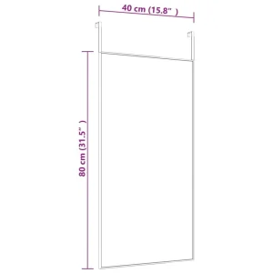 VidaXL Miroir De Porte Noir 40×80 Cm Verre Et Aluminium jusqu'à 12