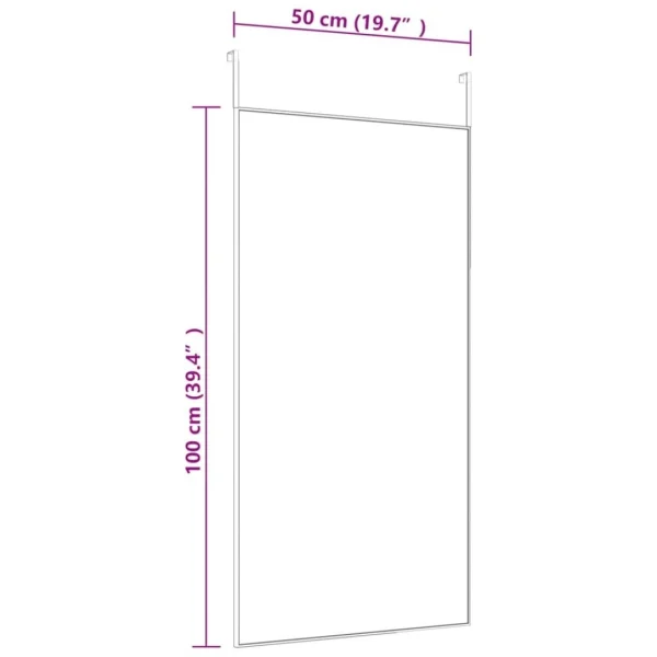 VidaXL Miroir De Porte Noir 50×100 Cm Verre Et Aluminium vente en ligne 5