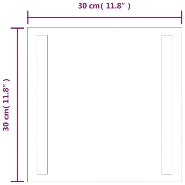VidaXL Miroir De Salle De Bain à LED 30×30 Cm Couleurs variées 6
