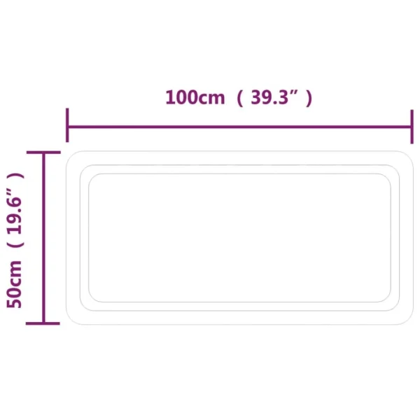 soldes magasin VidaXL Miroir De Salle De Bain à LED 50×100 Cm 6