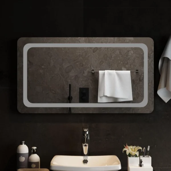 qualité d’originales VidaXL Miroir De Salle De Bain à LED 90×50 Cm 3