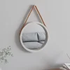 REMISE allant jusqu. VidaXL Miroir Mural Avec Sangle Blanc Ø 35 Cm 16