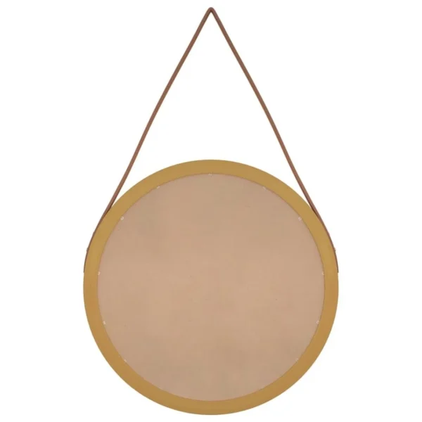aux meilleurs prix VidaXL Miroir Mural Avec Sangle Doré Ø 45 Cm 4