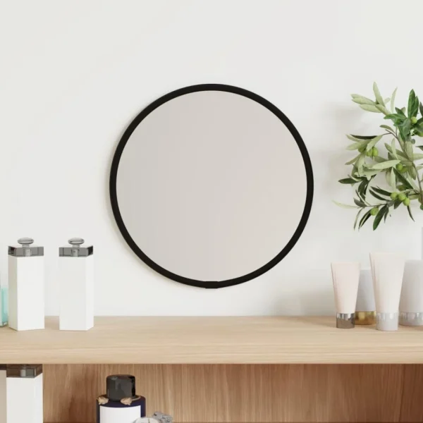 meilleure qualité VidaXL Miroir Mural Noir Ø 20 Cm Rond 1