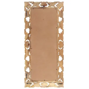 Boutique officielle VidaXL Miroir Sculpté à La Main Marron 110×50 Cm Bois De Manguier 11