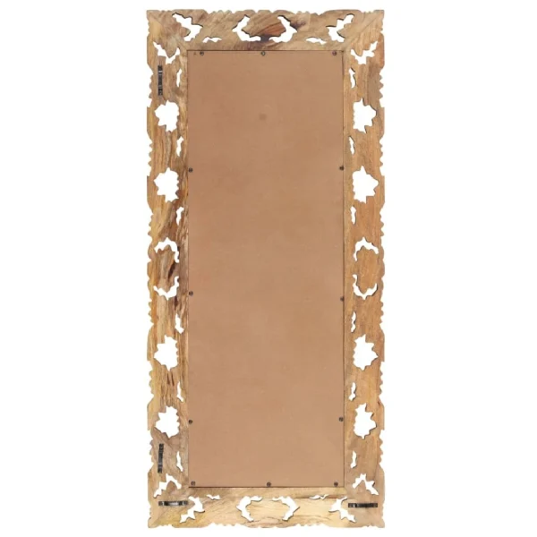 Boutique officielle VidaXL Miroir Sculpté à La Main Marron 110×50 Cm Bois De Manguier 4