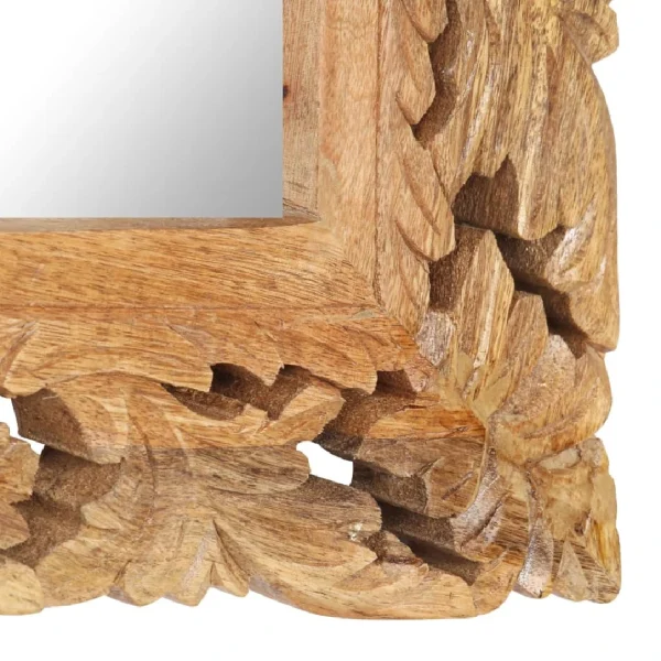 Boutique officielle VidaXL Miroir Sculpté à La Main Marron 110×50 Cm Bois De Manguier 5